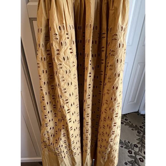 NWT A.L.C Blair eyelet Halter Mustard Yellow Maxi Coquette statement dress Sz-14 - Picture 11 of 15